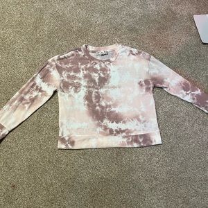 Pink tie die crewneck